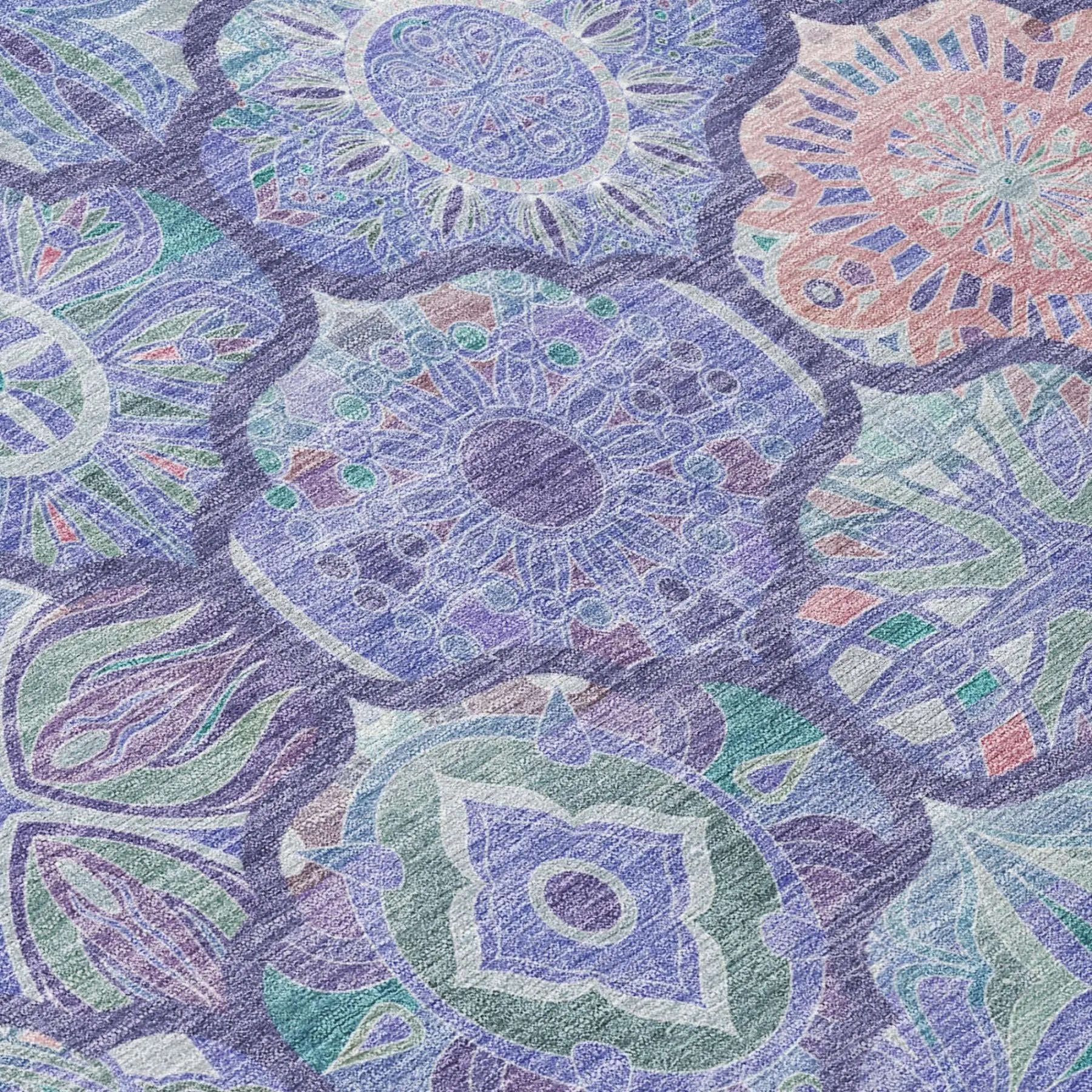 3' X 5' Purple And Lavender Ogee Washable Indoor Outdoor Area Rug Homeroots Outdoor