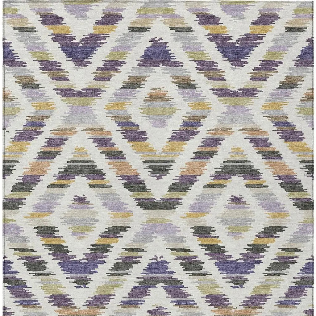 3' X 5' Purple And Lavender Tribal Washable Indoor Outdoor Area Rug Homeroots Outdoor