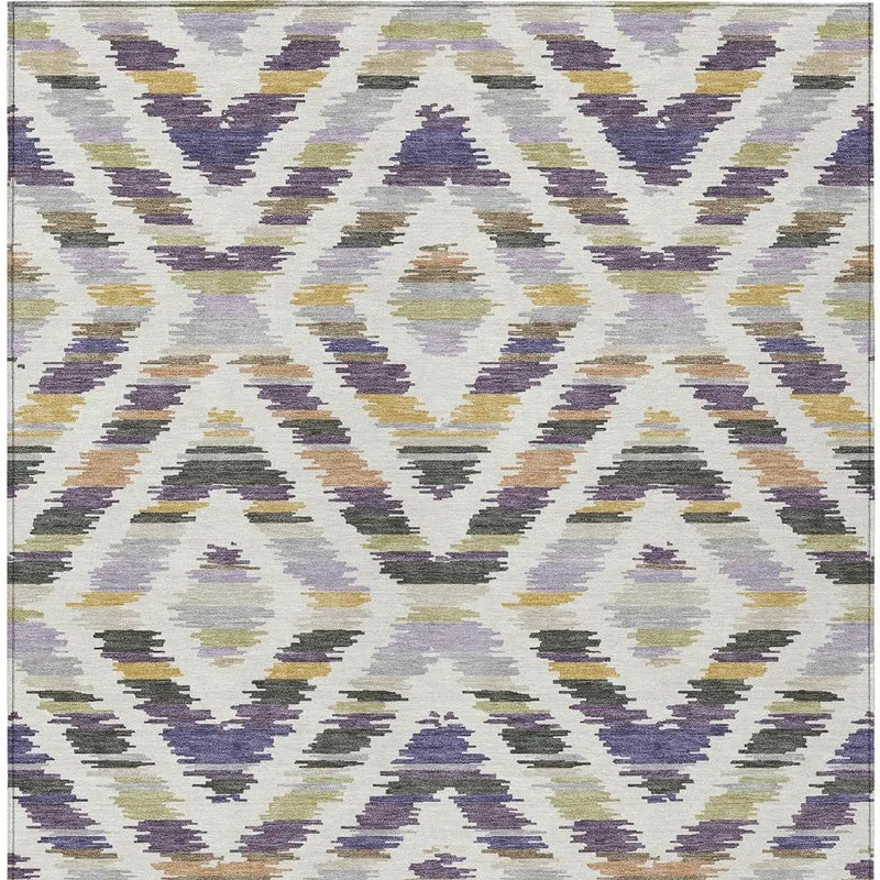 3' X 5' Purple And Lavender Tribal Washable Indoor Outdoor Area Rug Homeroots Outdoor
