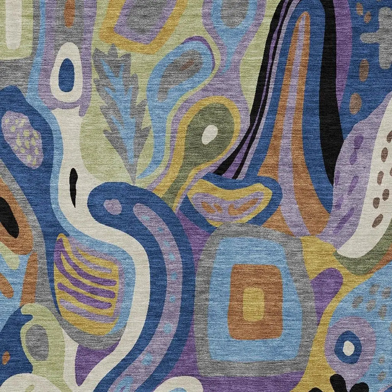 3' X 5' Purple And Plum Abstract Washable Indoor Outdoor Area Rug Homeroots Outdoor
