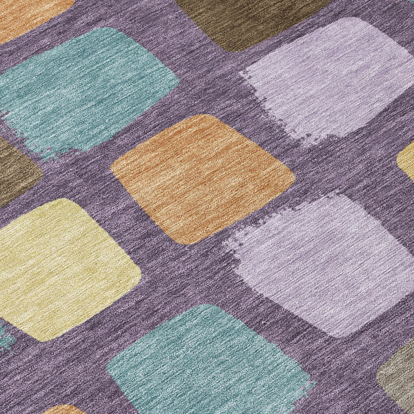 3' X 5' Purple And Plum Geometric Washable Indoor Outdoor Area Rug Homeroots Outdoor