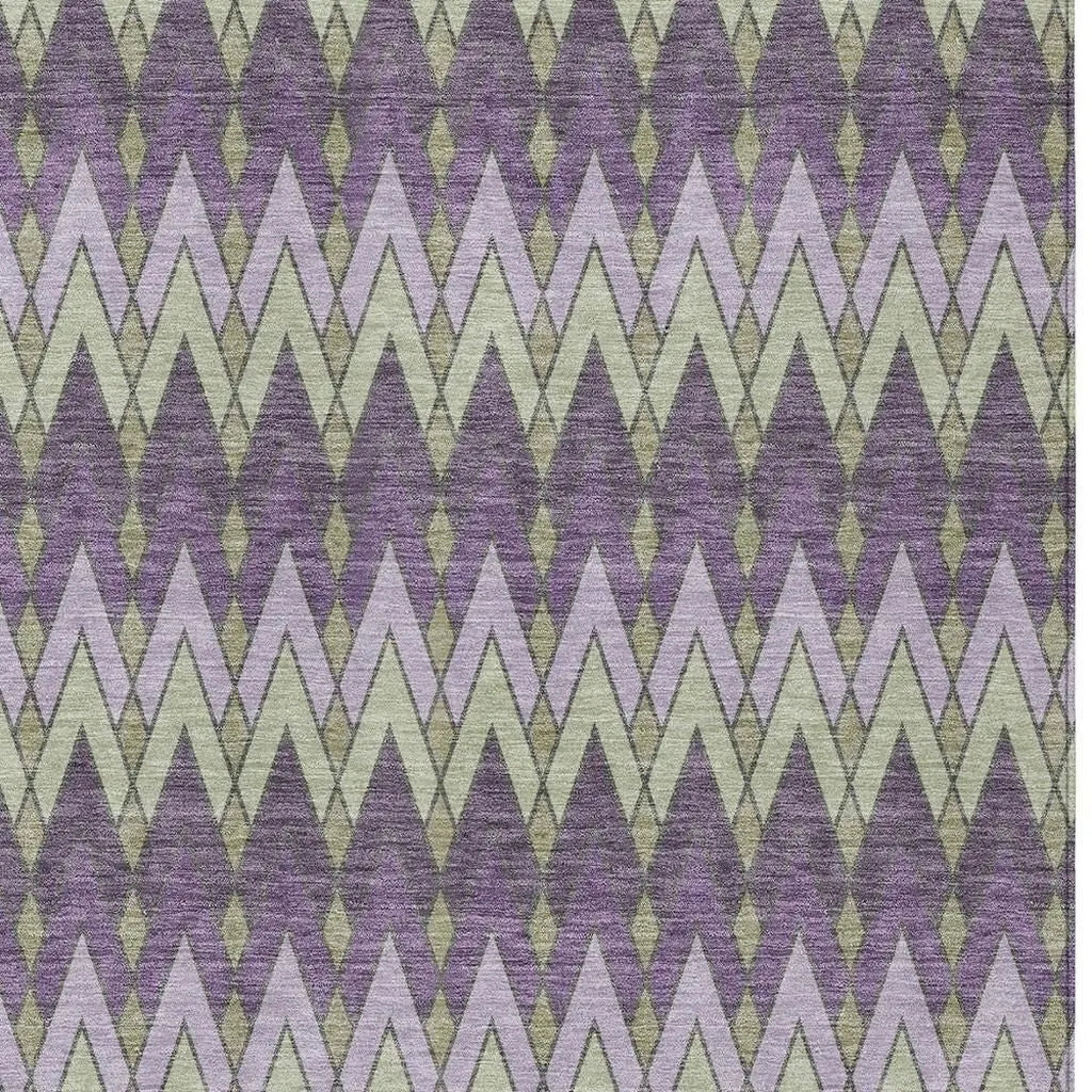 3' X 5' Purple And Plum Geometric Washable Indoor Outdoor Area Rug Homeroots Outdoor