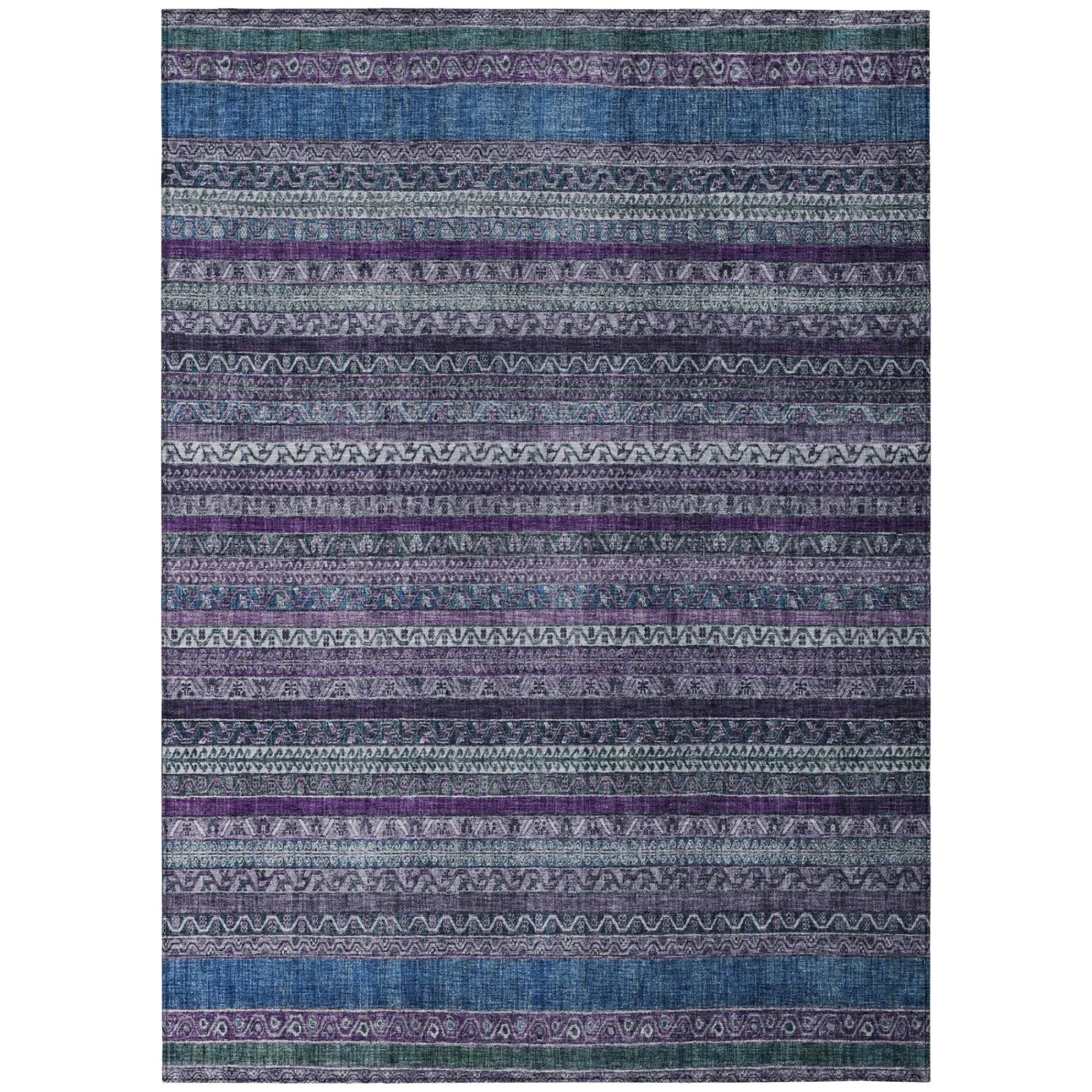 3' X 5' Purple And Plum Striped Washable Indoor Outdoor Area Rug Homeroots Outdoor