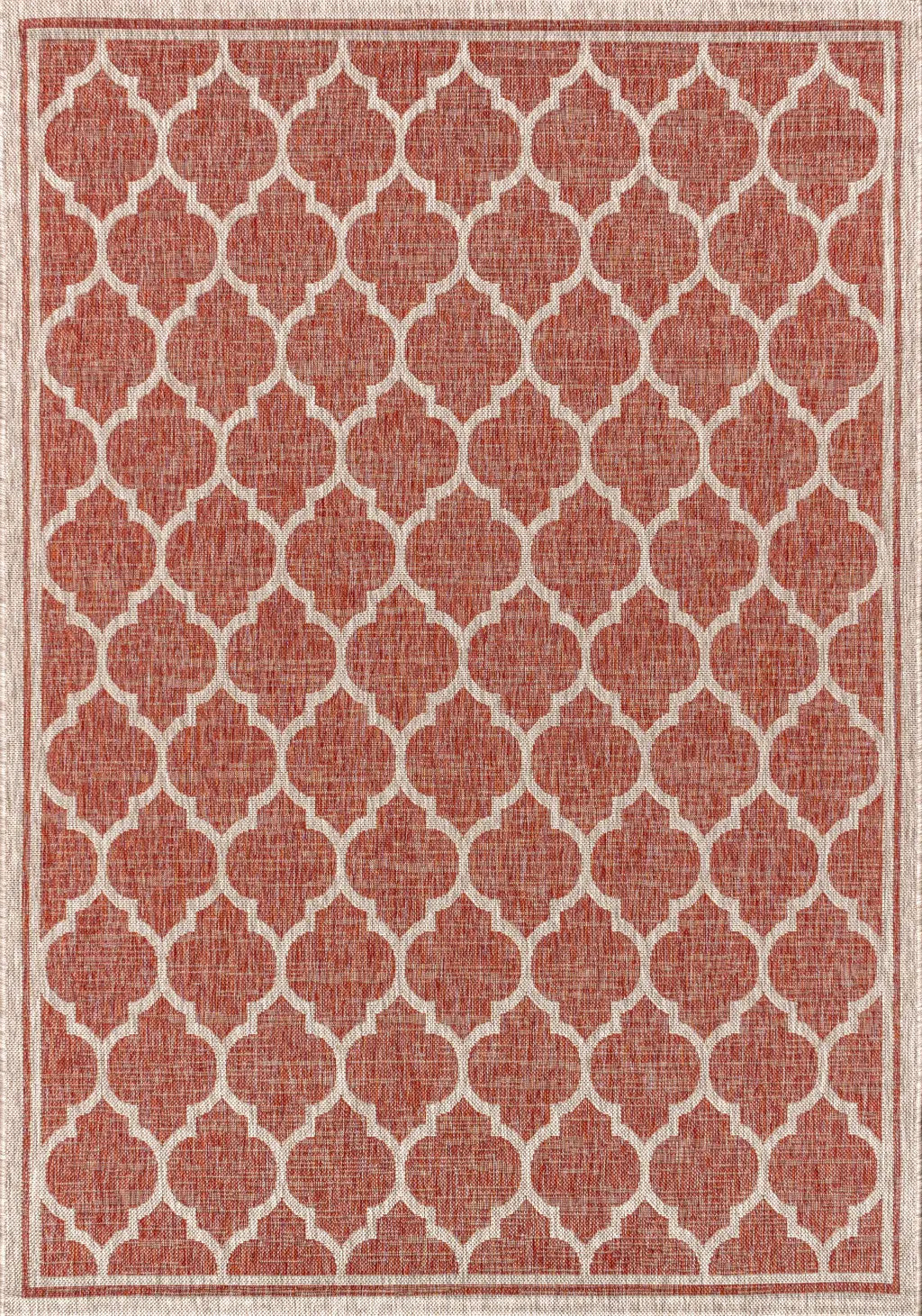 3' X 5' Red And Beige Geometric Indoor Outdoor Area Rug Homeroots Outdoor