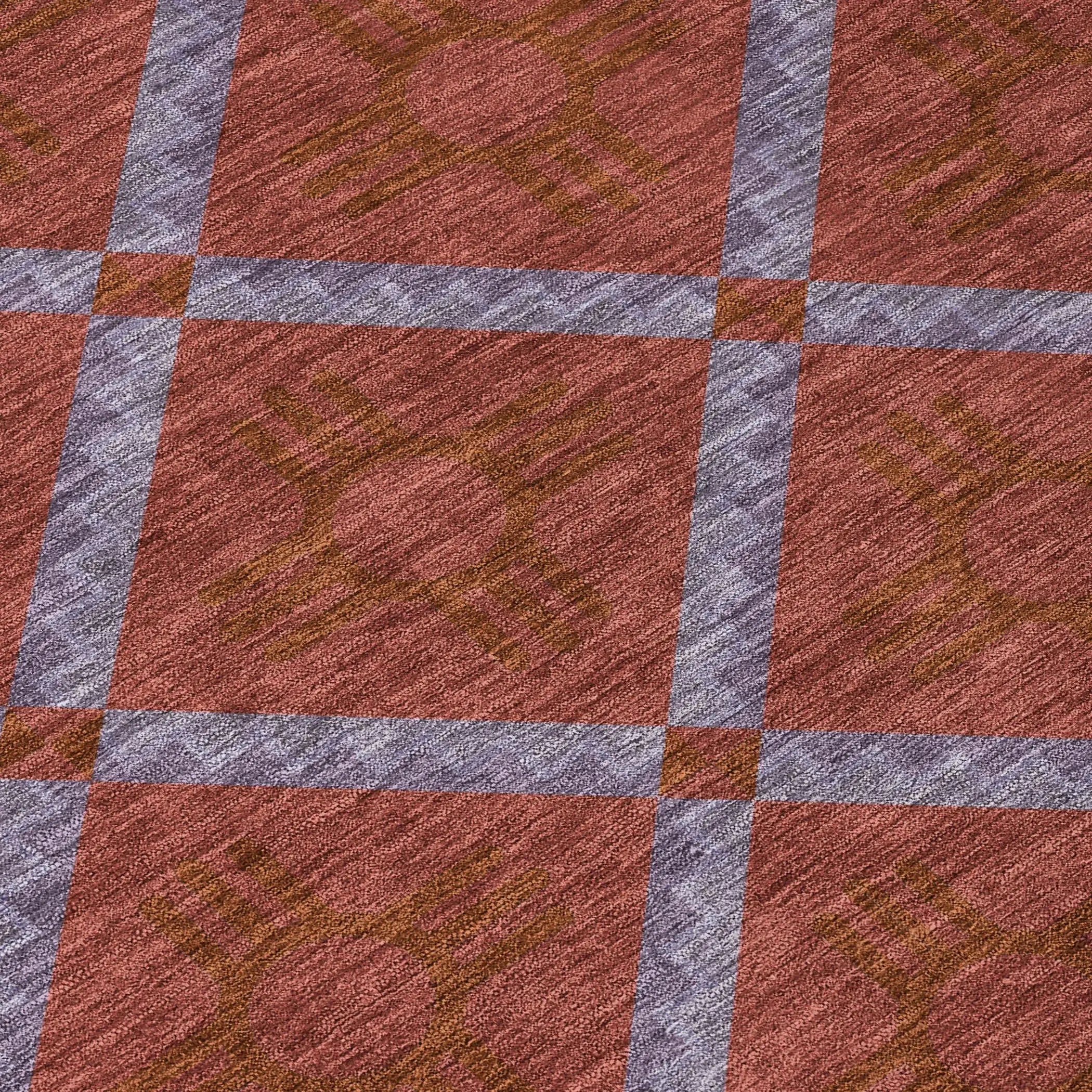 3' X 5' Red And Green Geometric Washable Indoor Outdoor Area Rug Homeroots Outdoor