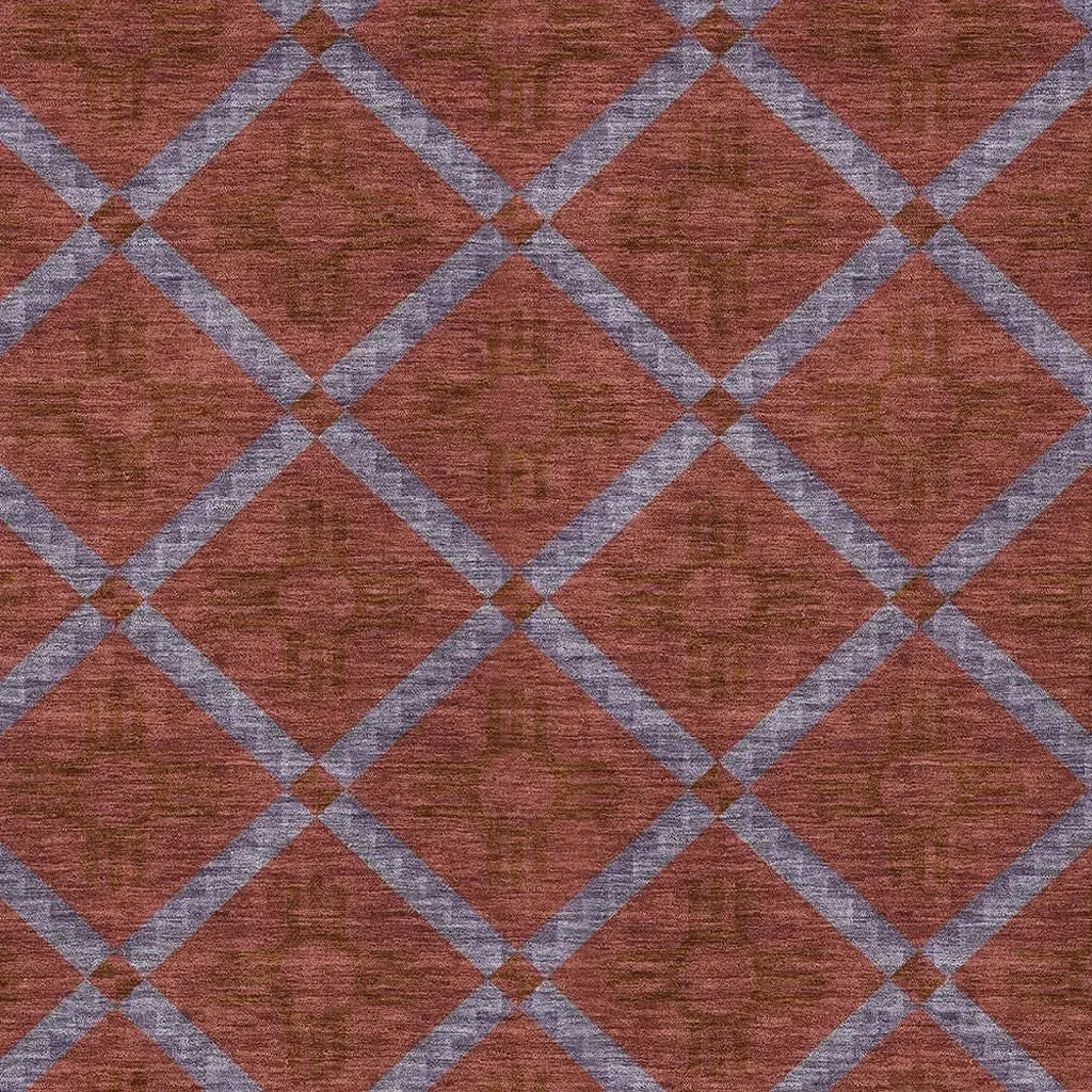 3' X 5' Red And Green Geometric Washable Indoor Outdoor Area Rug Homeroots Outdoor