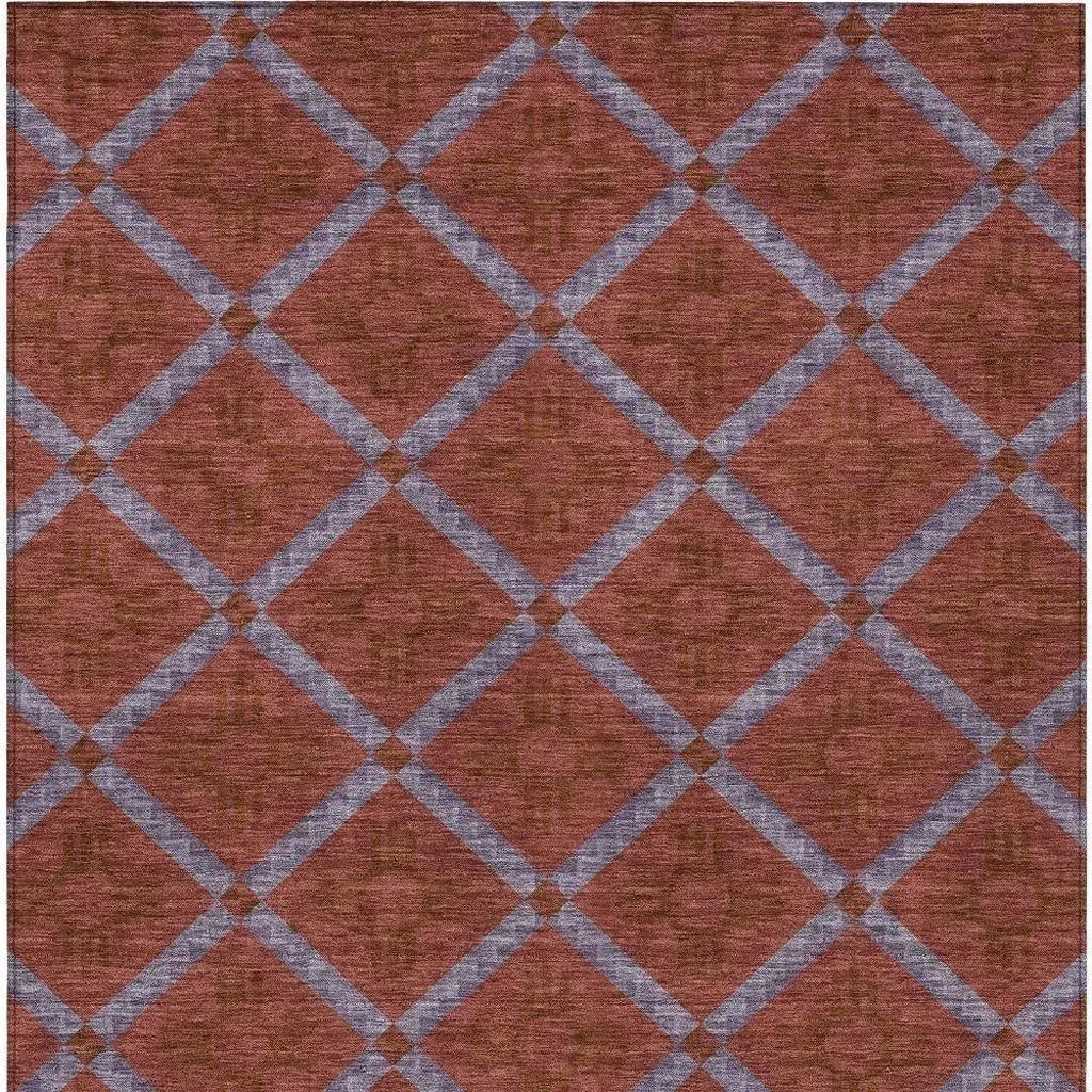3' X 5' Red And Green Geometric Washable Indoor Outdoor Area Rug Homeroots Outdoor