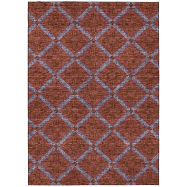 3' X 5' Red And Green Geometric Washable Indoor Outdoor Area Rug Homeroots Outdoor