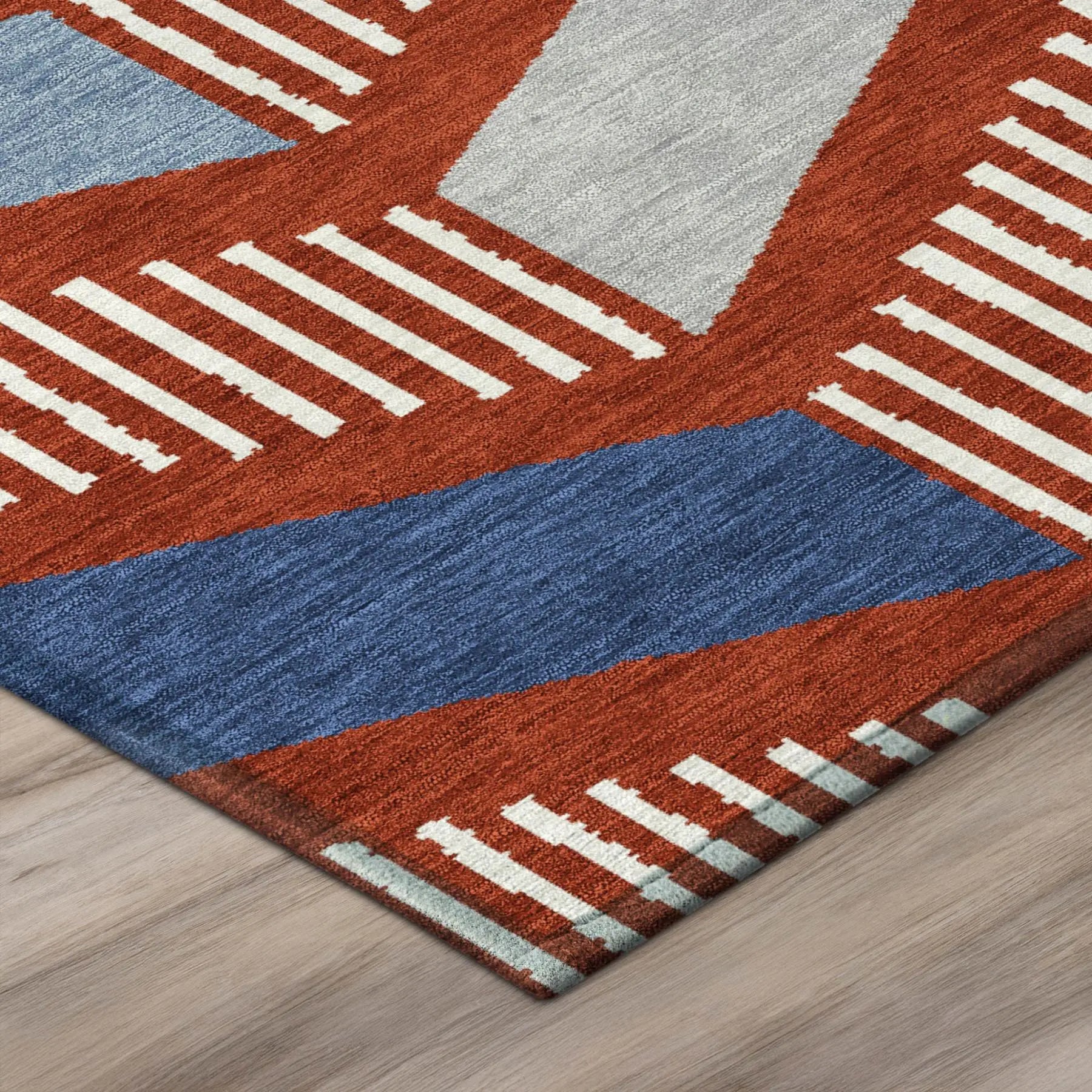 3' X 5' Red And Ivory Geometric Washable Indoor Outdoor Area Rug Homeroots Outdoor