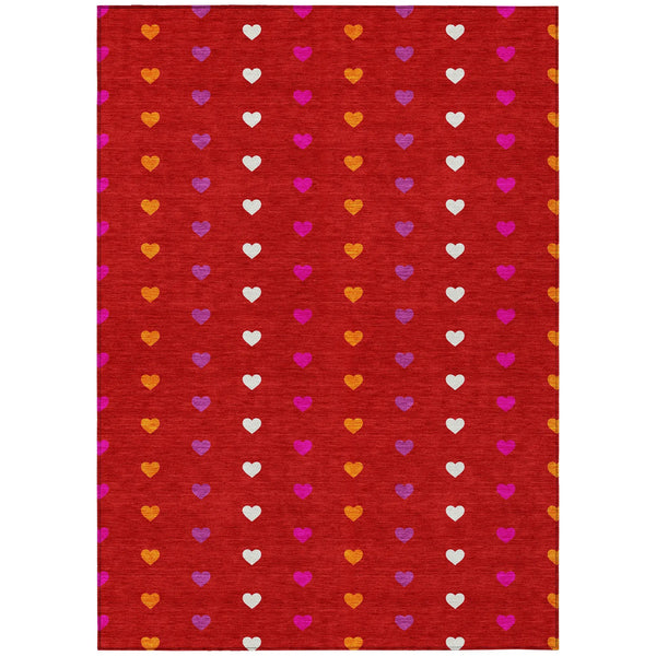 3' X 5' Red And Ivory Geometric Washable Indoor Outdoor Area Rug Homeroots Outdoor
