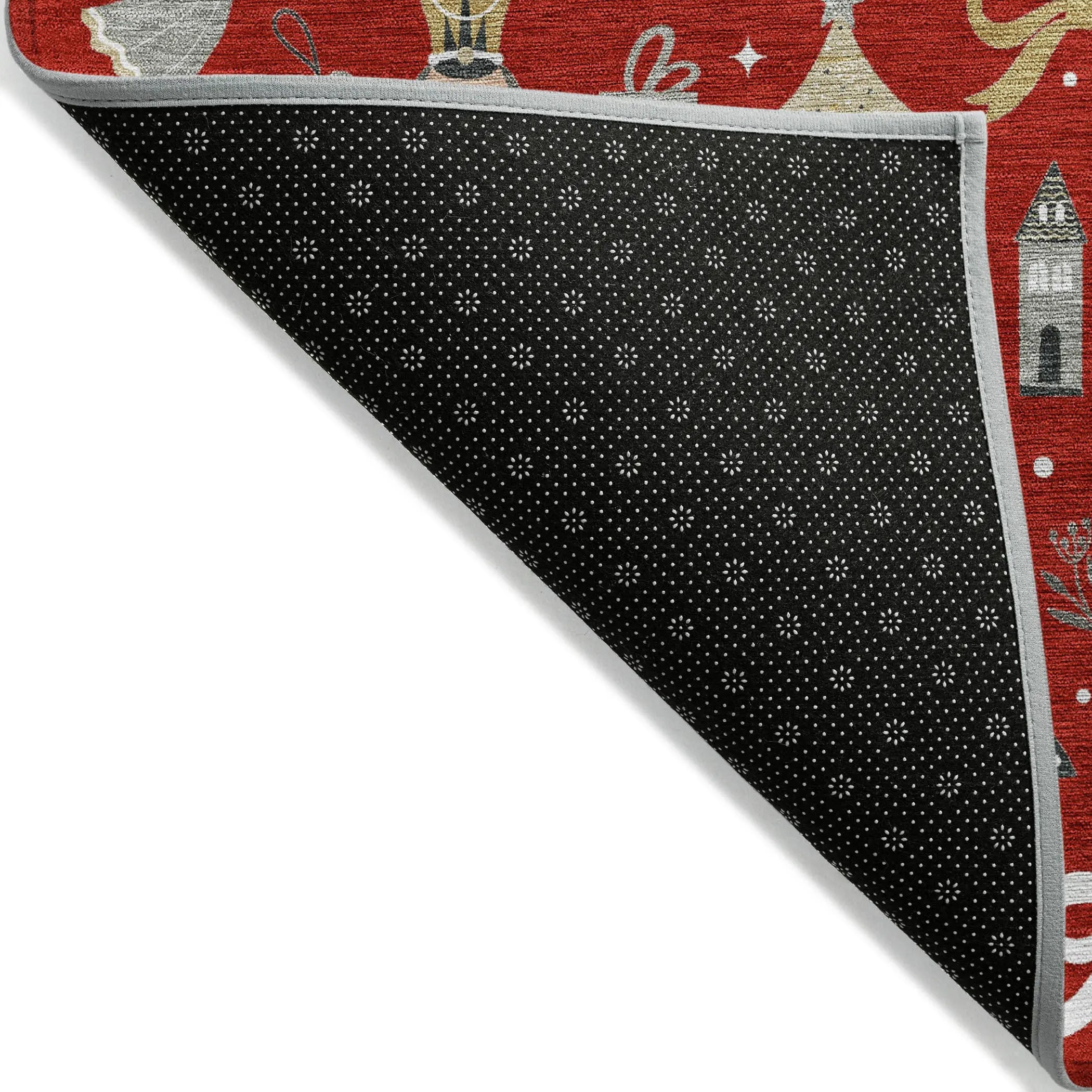 3' X 5' Red Gold Black And Gray Nutcracker Washable Indoor Outdoor Area Rug Homeroots Outdoor