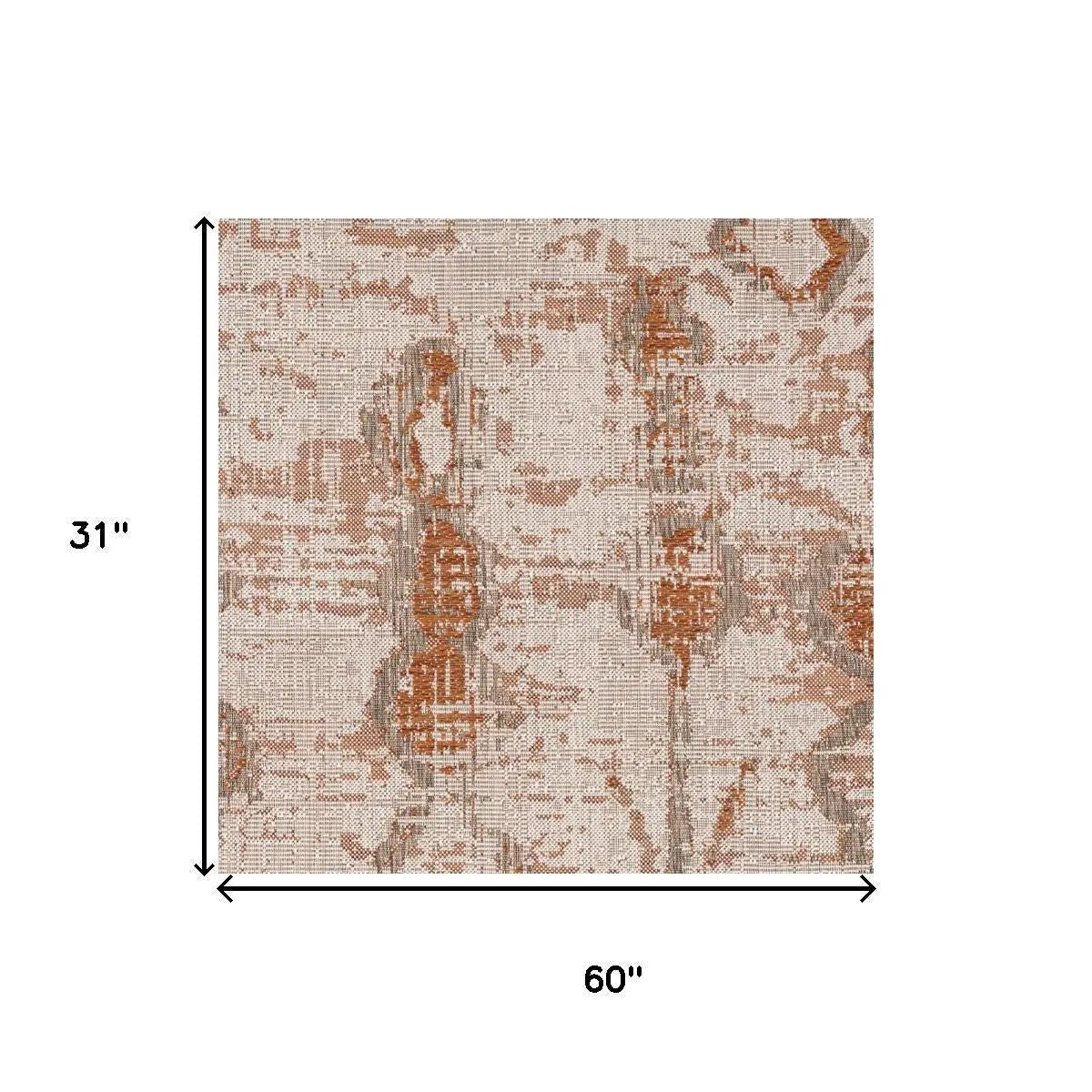 3' X 5' Rust And Beige Abstract Area Rug Homeroots Home Decor