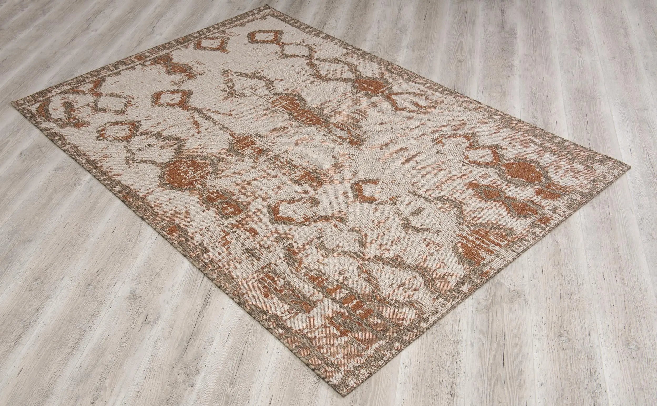 3' X 5' Rust And Beige Abstract Area Rug Homeroots Home Decor
