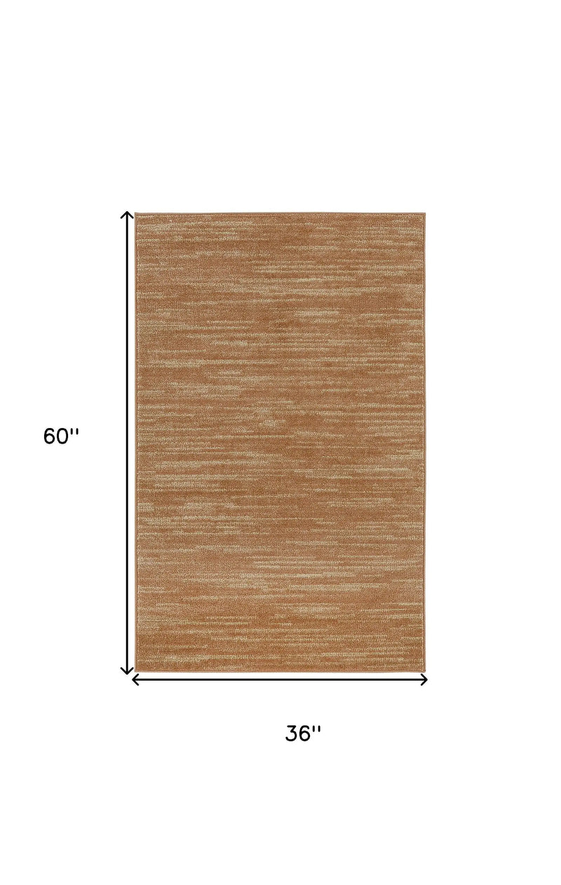 3' X 5' Rust And Beige Abstract Indoor Outdoor Area Rug Homeroots Outdoor