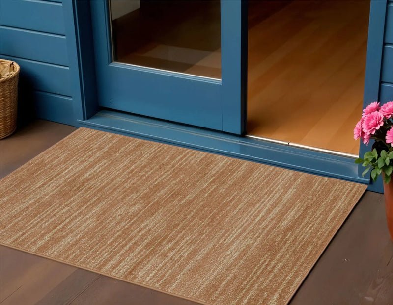 3' X 5' Rust And Beige Abstract Indoor Outdoor Area Rug Homeroots Outdoor