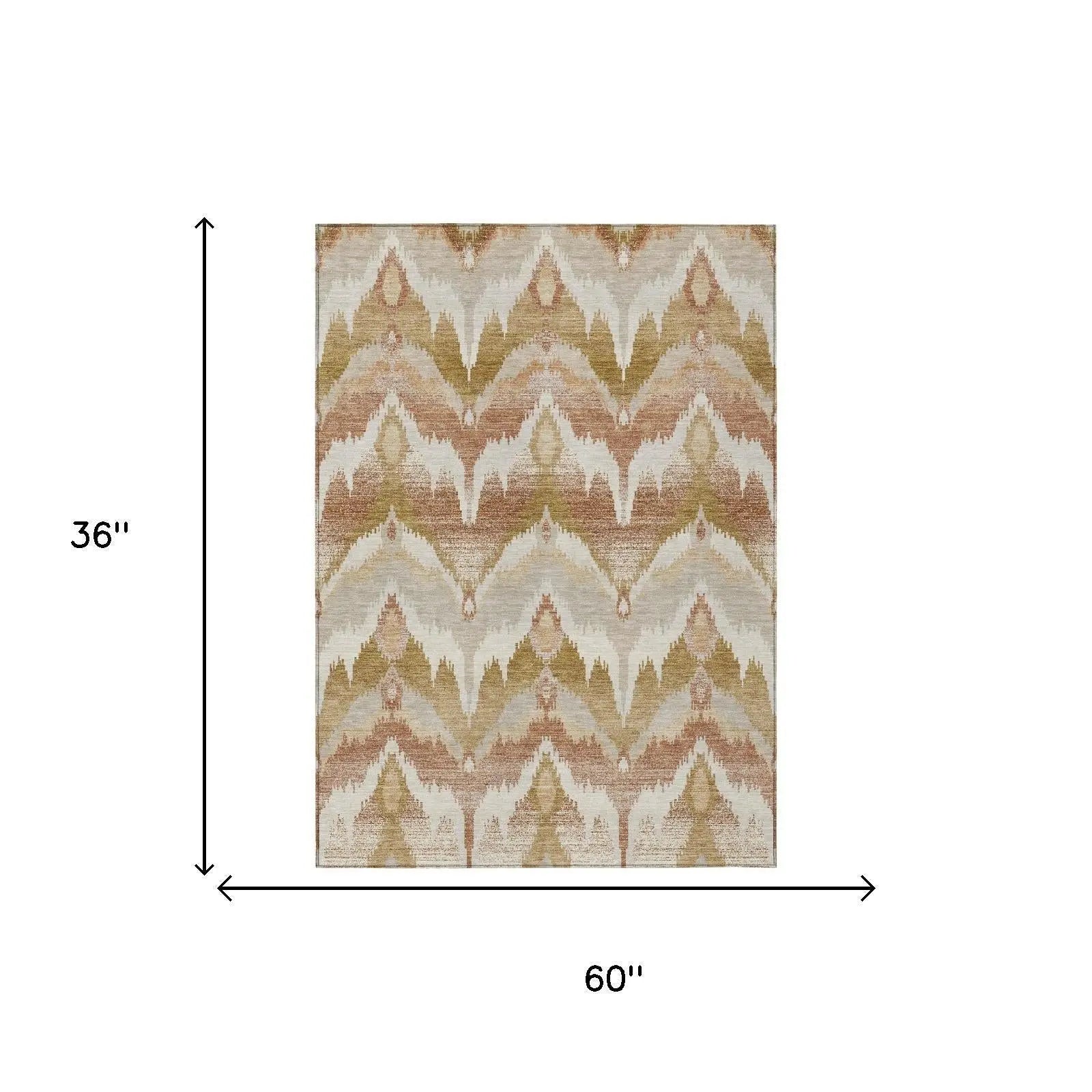 3' X 5' Rust And Orange Abstract Washable Indoor Outdoor Area Rug Homeroots Outdoor