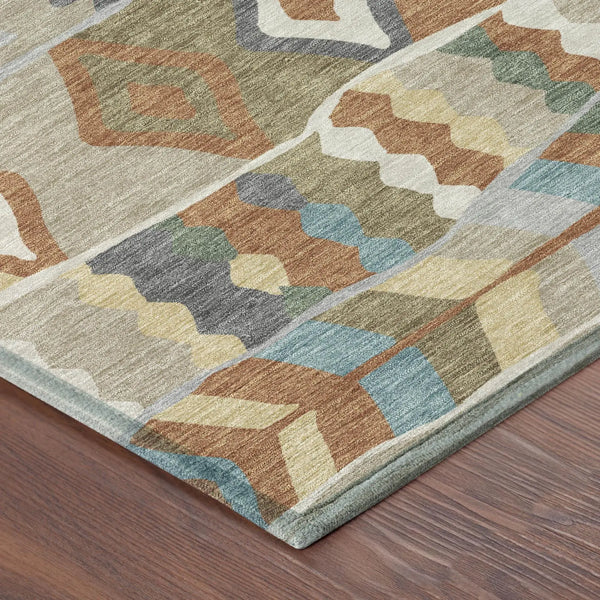 3' X 5' Rust And Orange Geometric Washable Indoor Outdoor Area Rug Homeroots Outdoor