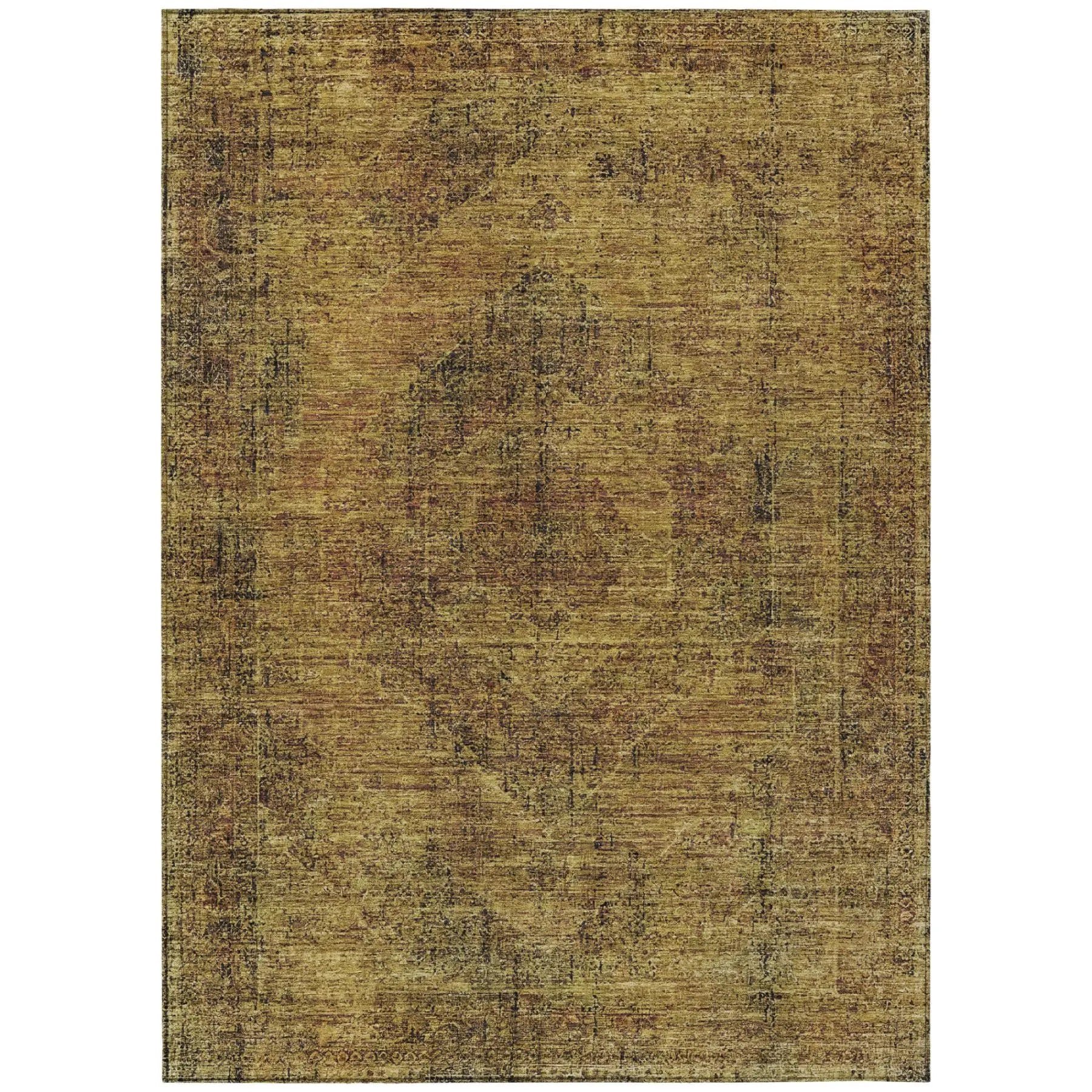 3' X 5' Rust And Orange Oriental Washable Indoor Outdoor Area Rug Homeroots Outdoor