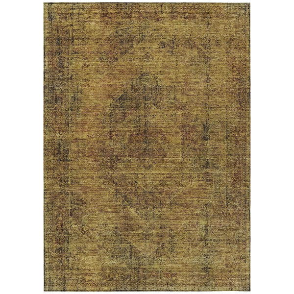 3' X 5' Rust And Orange Oriental Washable Indoor Outdoor Area Rug Homeroots Outdoor