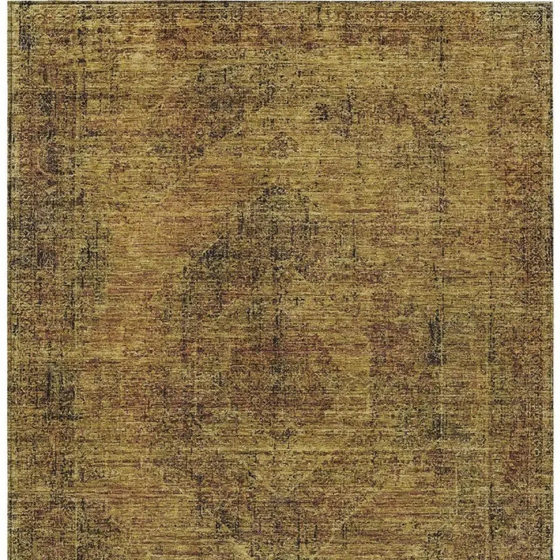 3' X 5' Rust And Orange Oriental Washable Indoor Outdoor Area Rug Homeroots Outdoor