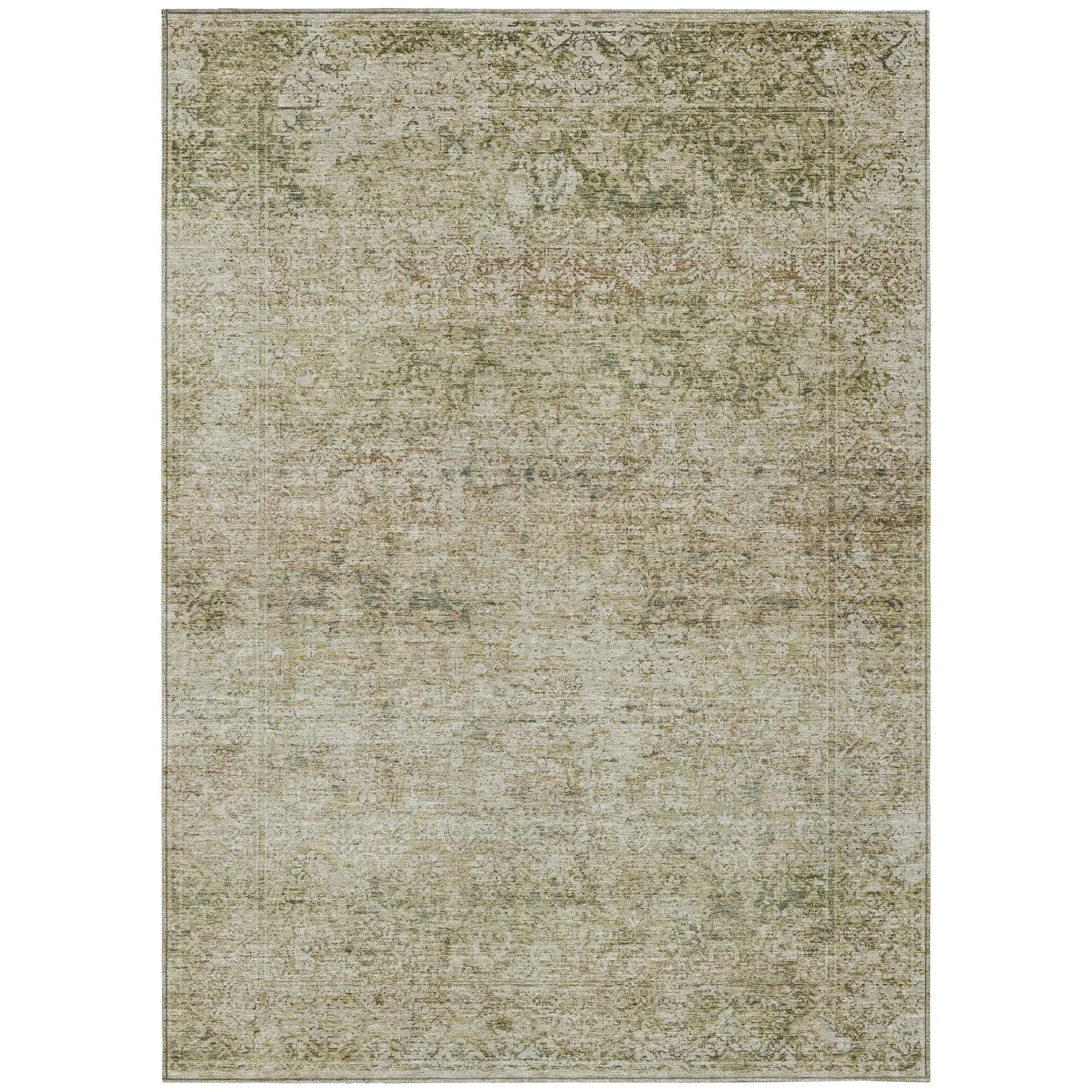 3' X 5' Sage And Beige Abstract Washable Indoor Outdoor Area Rug Homeroots Outdoor