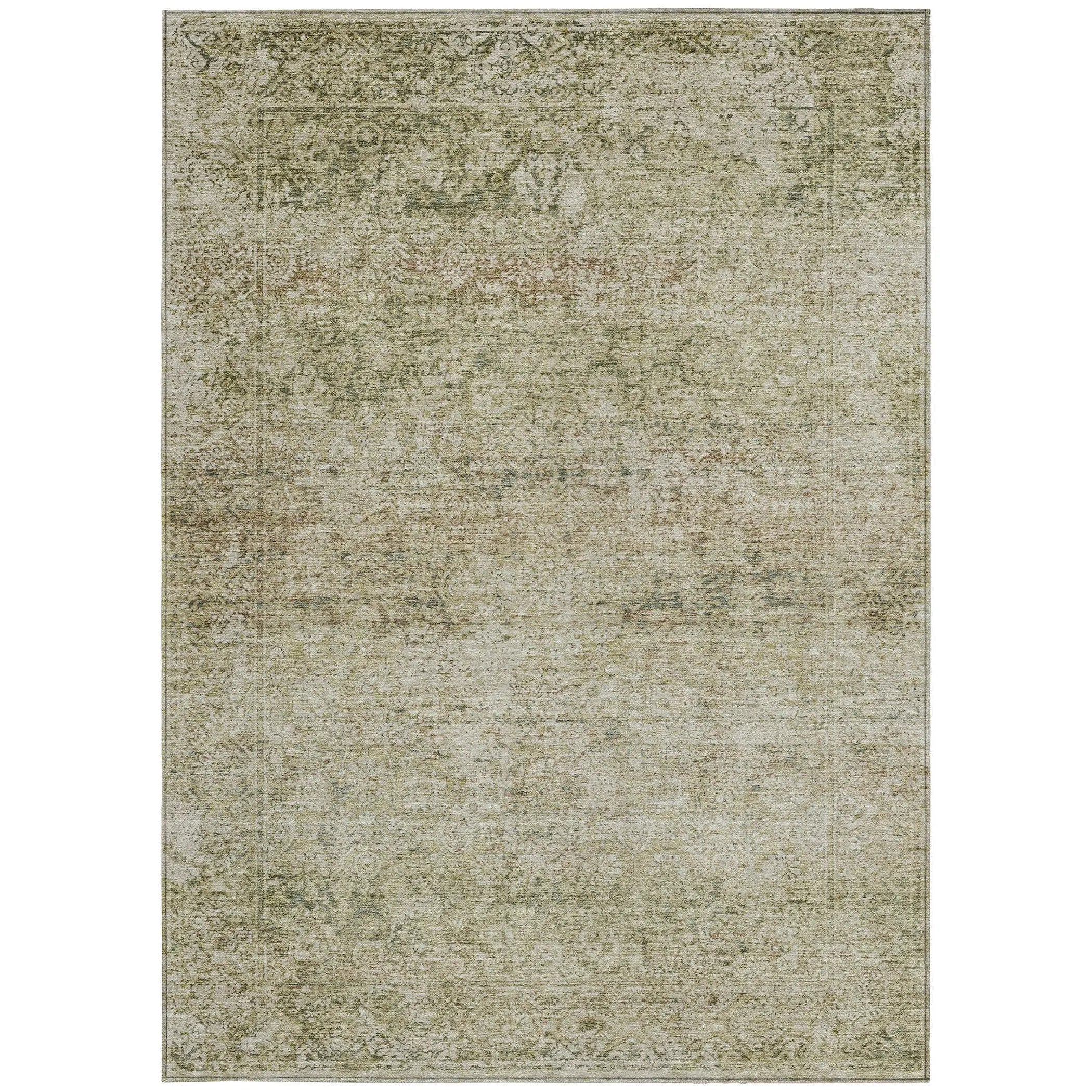3' X 5' Sage And Beige Abstract Washable Indoor Outdoor Area Rug Homeroots Outdoor