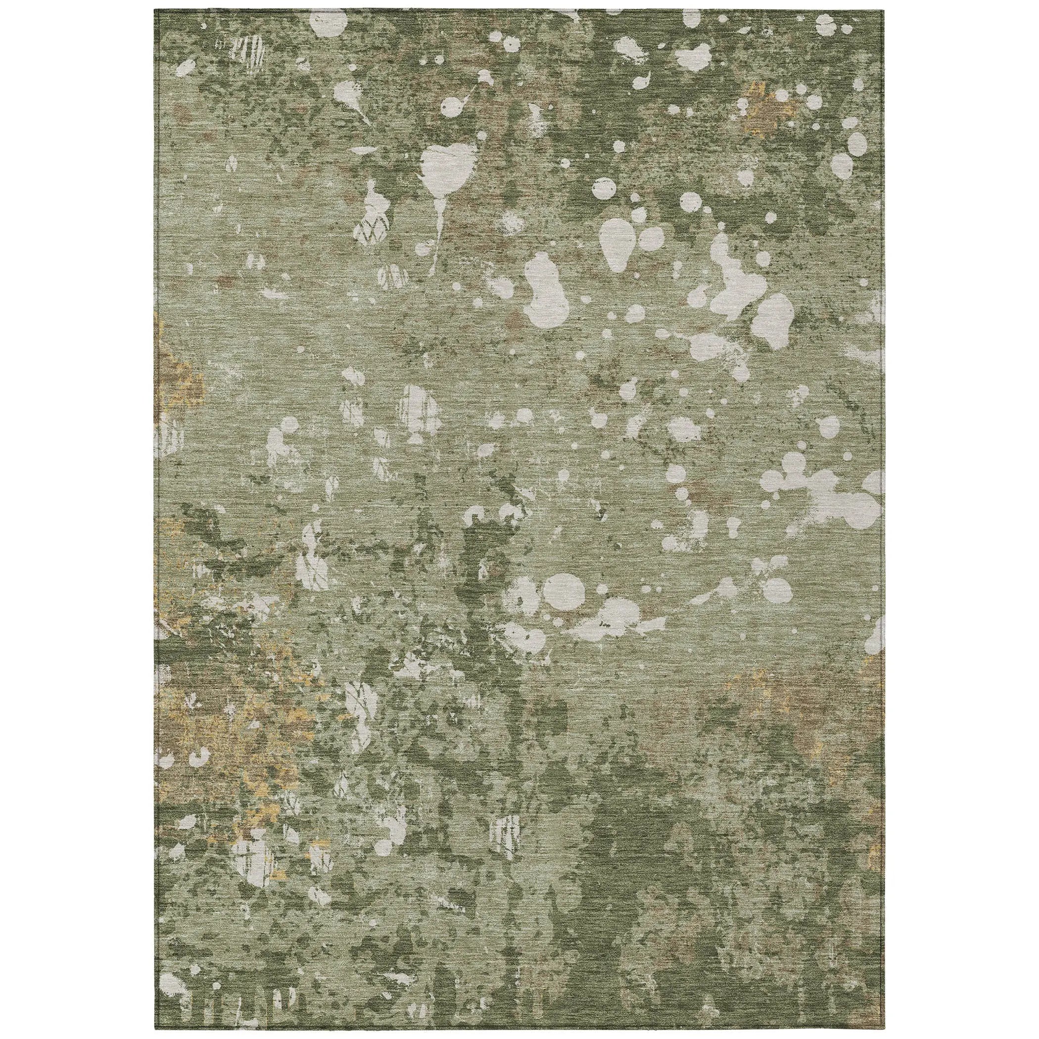 3' X 5' Sage And Beige Abstract Washable Indoor Outdoor Area Rug Homeroots Outdoor