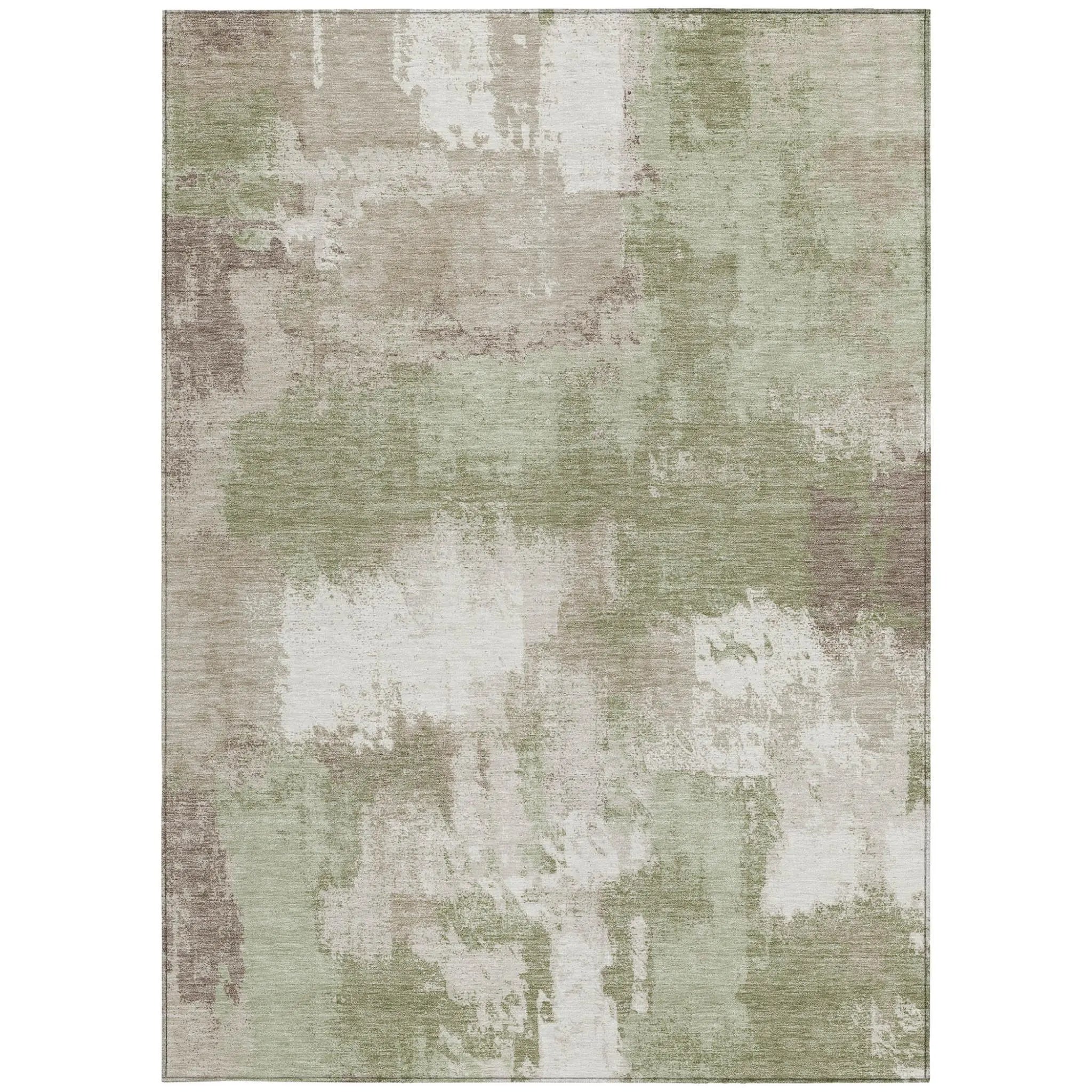 3' X 5' Sage And Green Abstract Washable Indoor Outdoor Area Rug Homeroots Outdoor