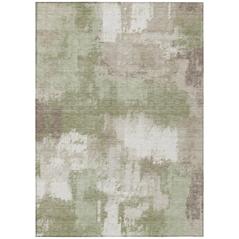 3' X 5' Sage And Green Abstract Washable Indoor Outdoor Area Rug Homeroots Outdoor