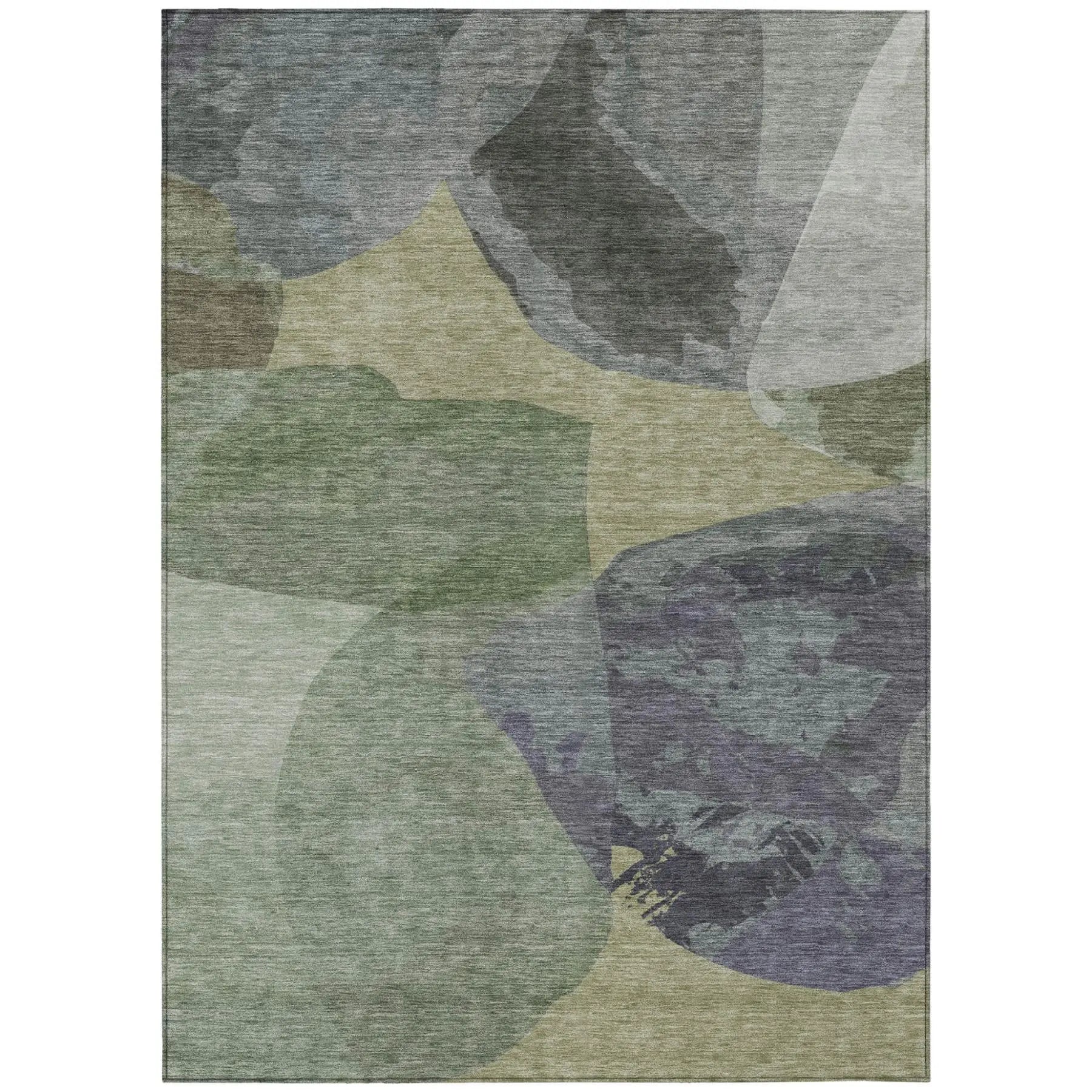 3' X 5' Sage And Green Abstract Washable Indoor Outdoor Area Rug Homeroots Outdoor
