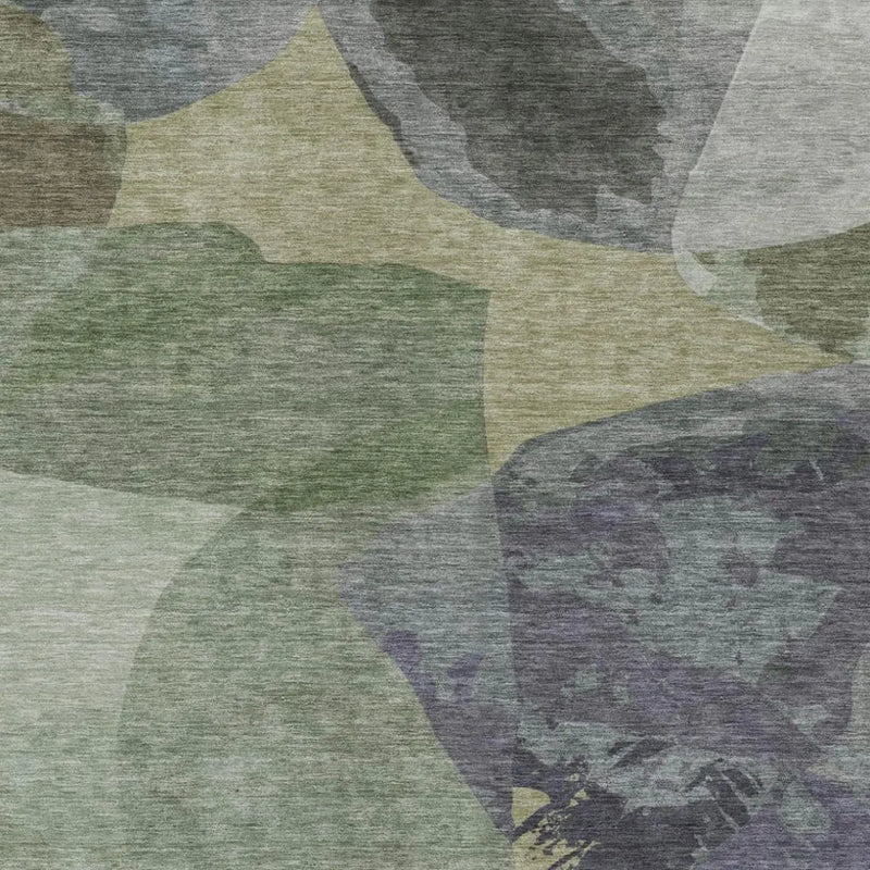 3' X 5' Sage And Green Abstract Washable Indoor Outdoor Area Rug Homeroots Outdoor