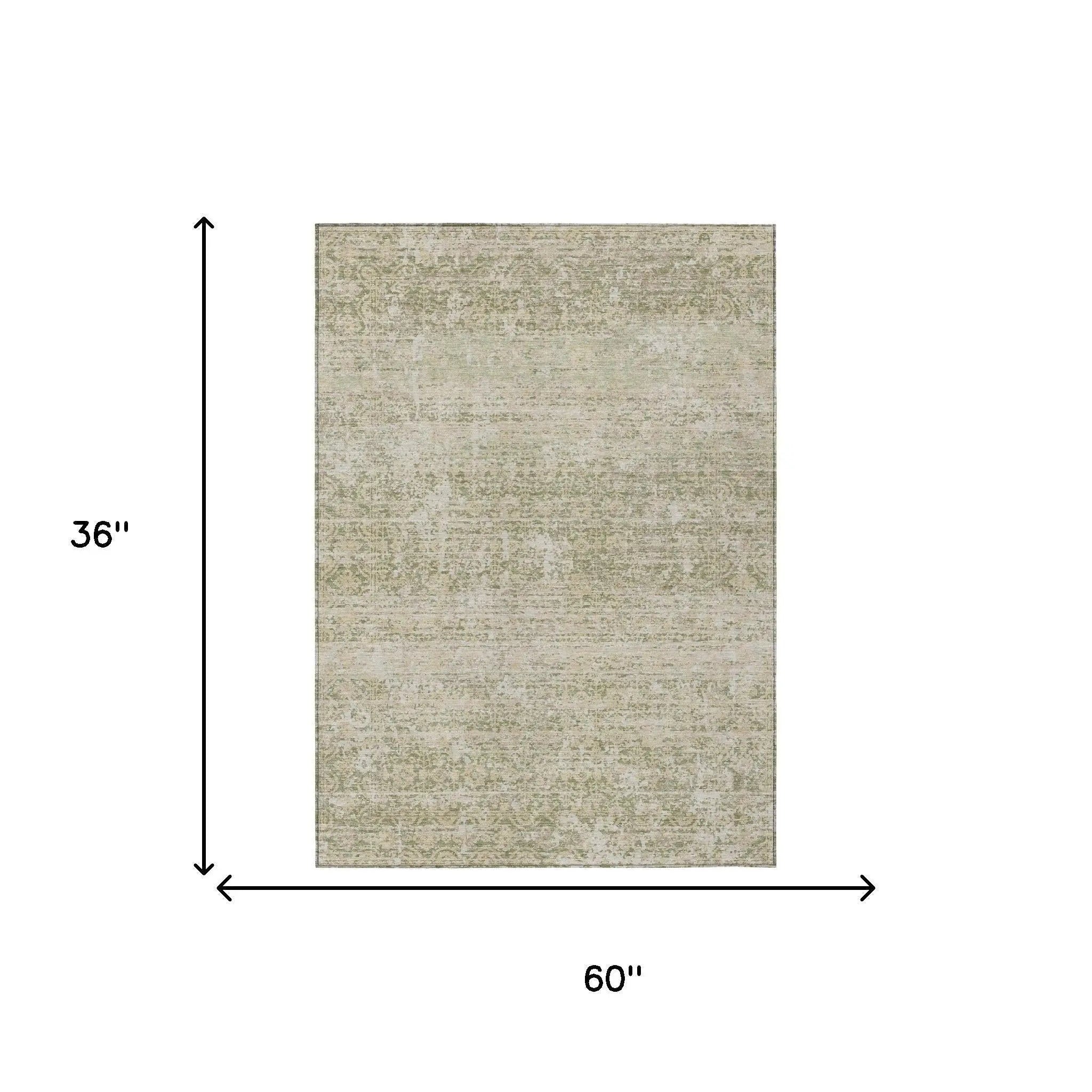 3' X 5' Sage And Green Abstract Washable Indoor Outdoor Area Rug Homeroots Outdoor