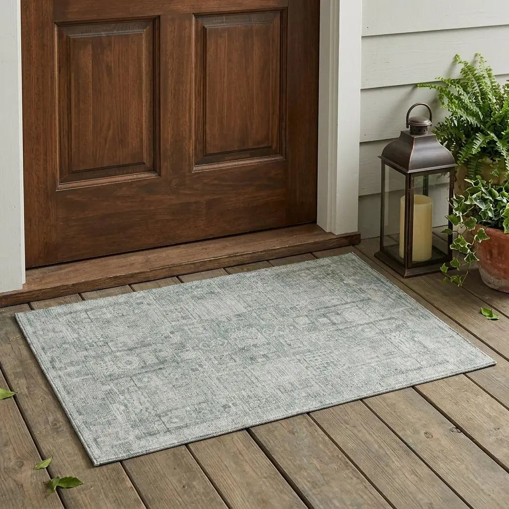 3' X 5' Sage And Green Oriental Washable Indoor Outdoor Area Rug Homeroots Outdoor