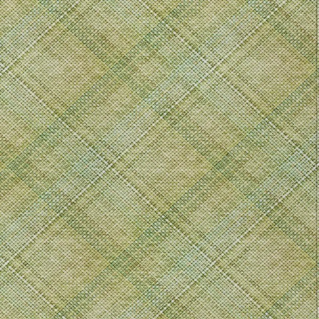 3' X 5' Sage And Green Plaid Washable Indoor Outdoor Area Rug Homeroots Outdoor