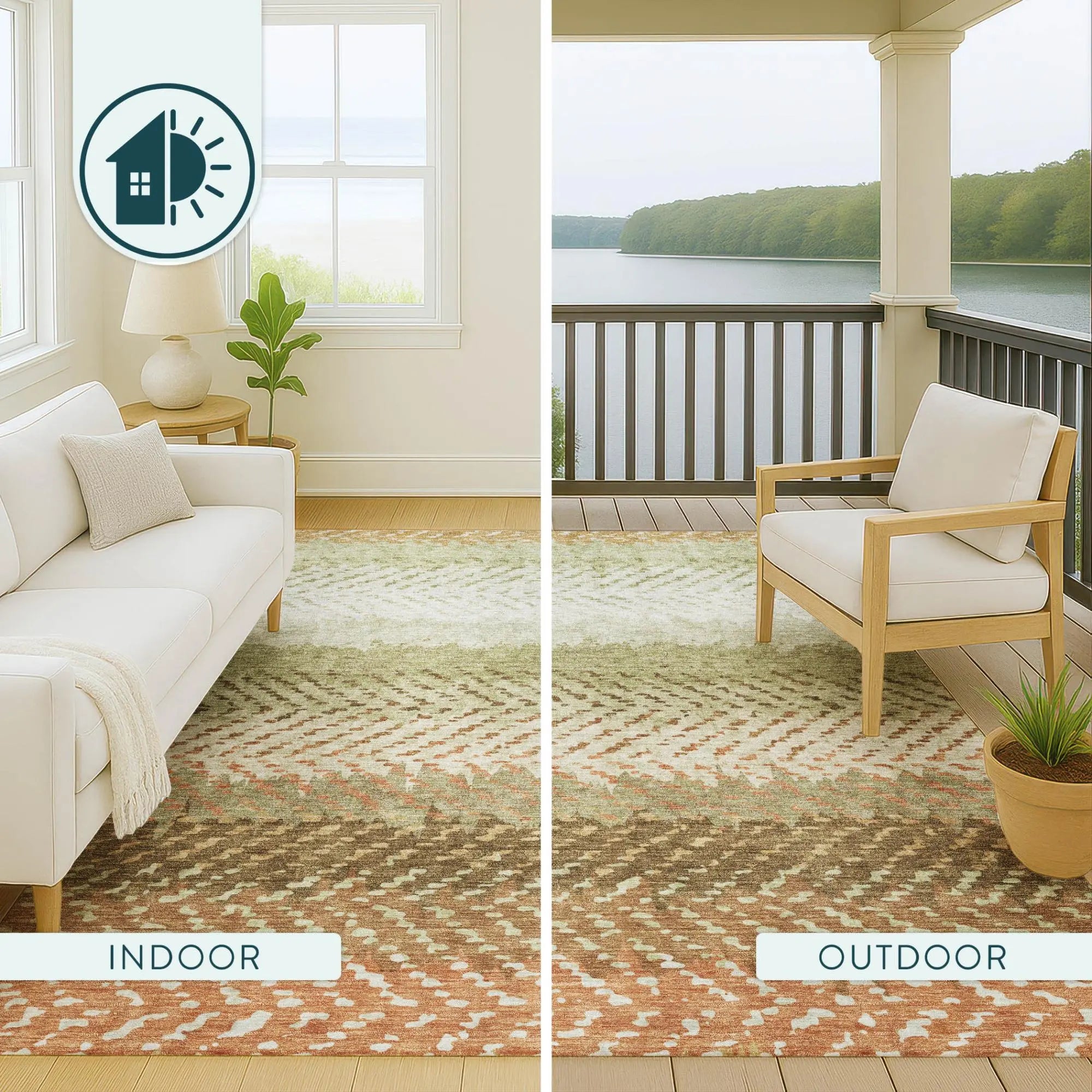 3' X 5' Sage And Green Striped Washable Indoor Outdoor Area Rug Homeroots Outdoor
