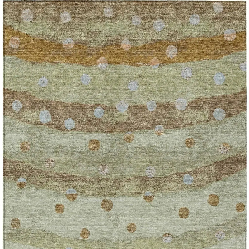 3' X 5' Sage And Green Striped Washable Indoor Outdoor Area Rug Homeroots Outdoor