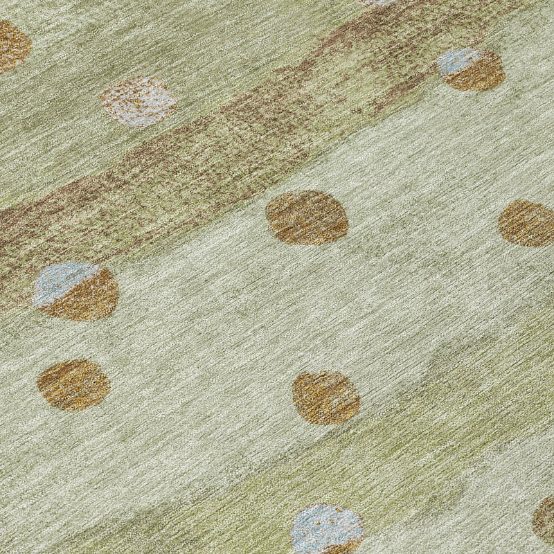 3' X 5' Sage And Green Striped Washable Indoor Outdoor Area Rug Homeroots Outdoor