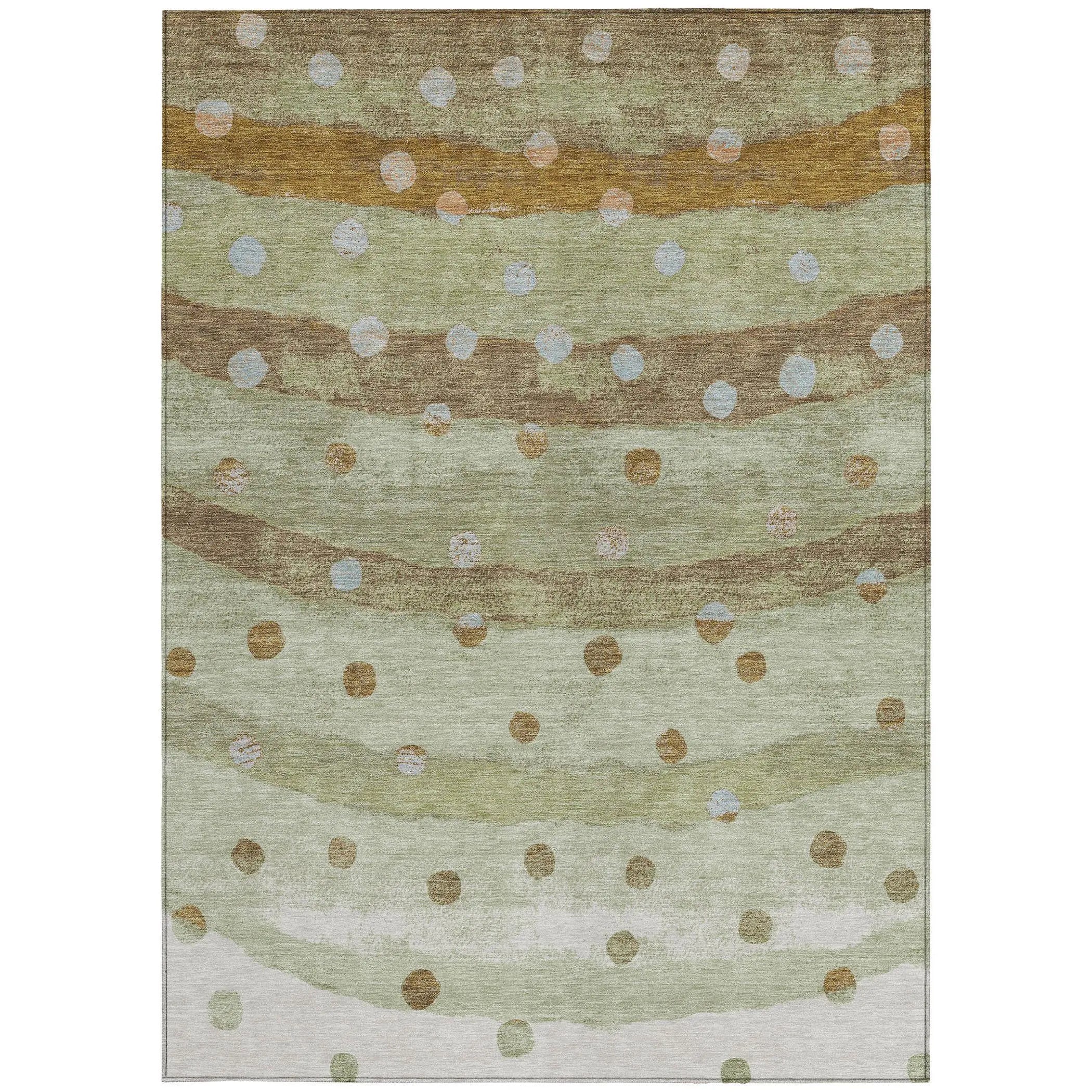 3' X 5' Sage And Green Striped Washable Indoor Outdoor Area Rug Homeroots Outdoor