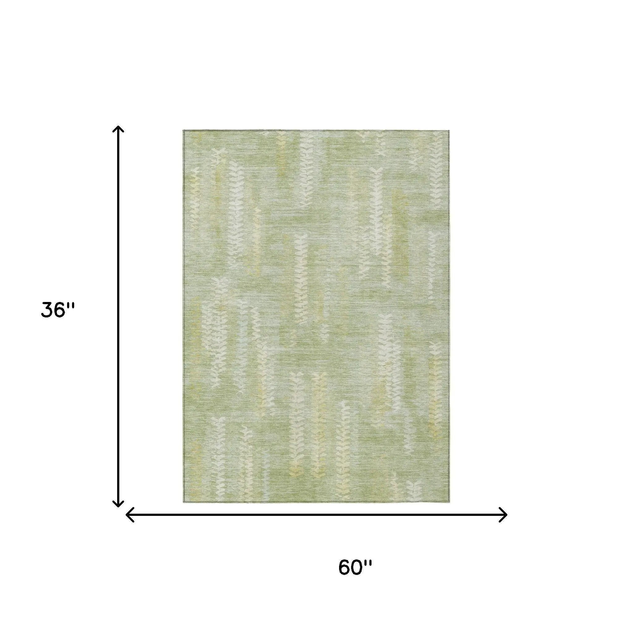3' X 5' Sage And Green Striped Washable Indoor Outdoor Area Rug Homeroots Outdoor