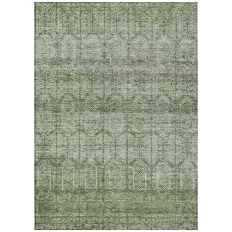 3' X 5' Sage And Green Tribal Washable Indoor Outdoor Area Rug Homeroots Outdoor