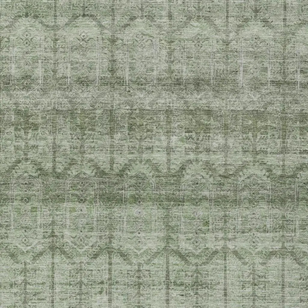 3' X 5' Sage And Green Tribal Washable Indoor Outdoor Area Rug Homeroots Outdoor