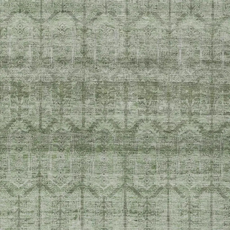 3' X 5' Sage And Green Tribal Washable Indoor Outdoor Area Rug Homeroots Outdoor