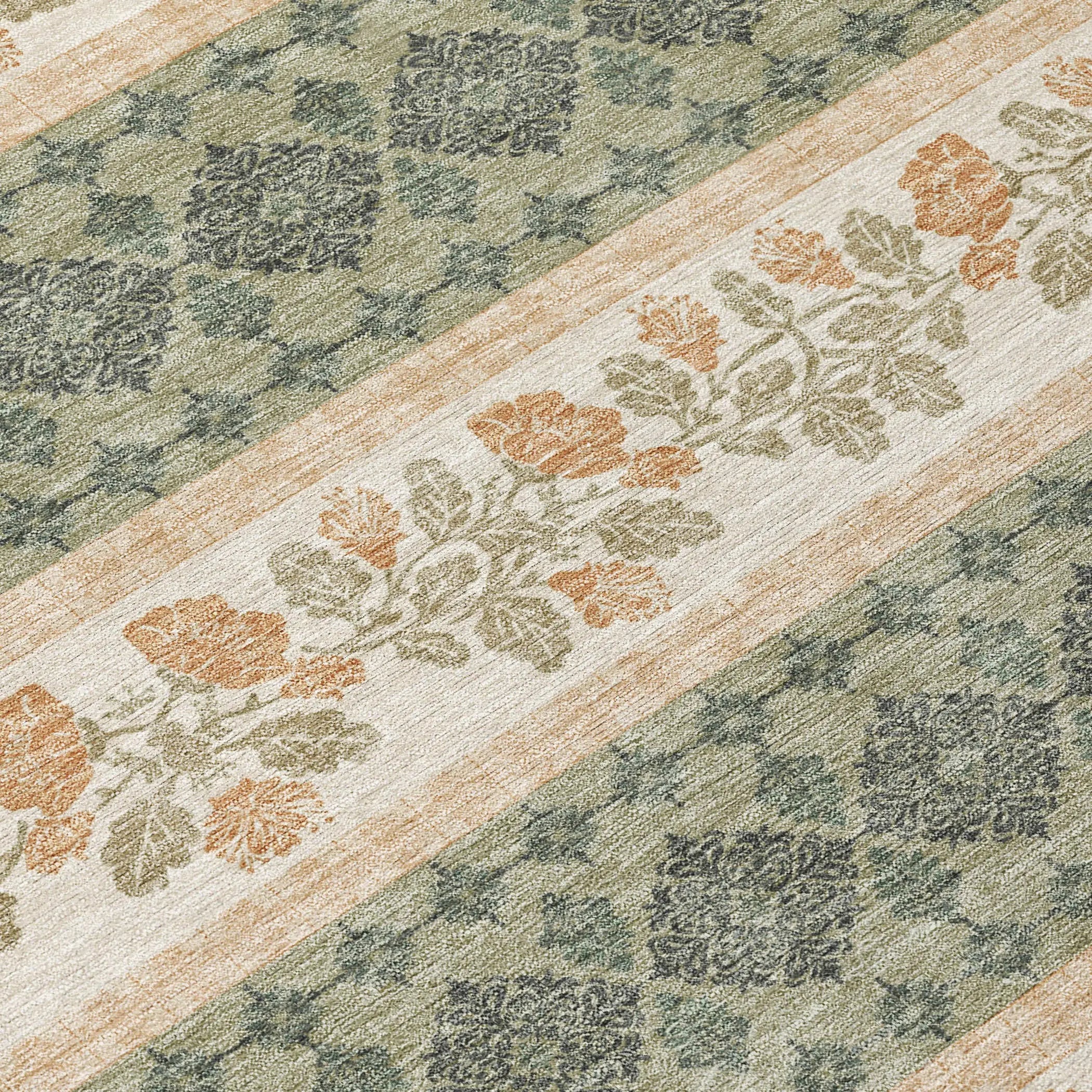 3' X 5' Sage And Ivory Striped Washable Indoor Outdoor Area Rug Homeroots Outdoor