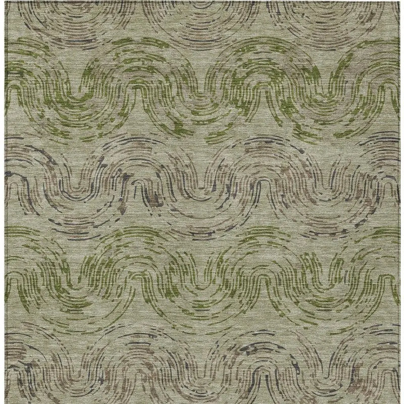 3' X 5' Sage And Olive Green Abstract Washable Indoor Outdoor Area Rug Homeroots Outdoor