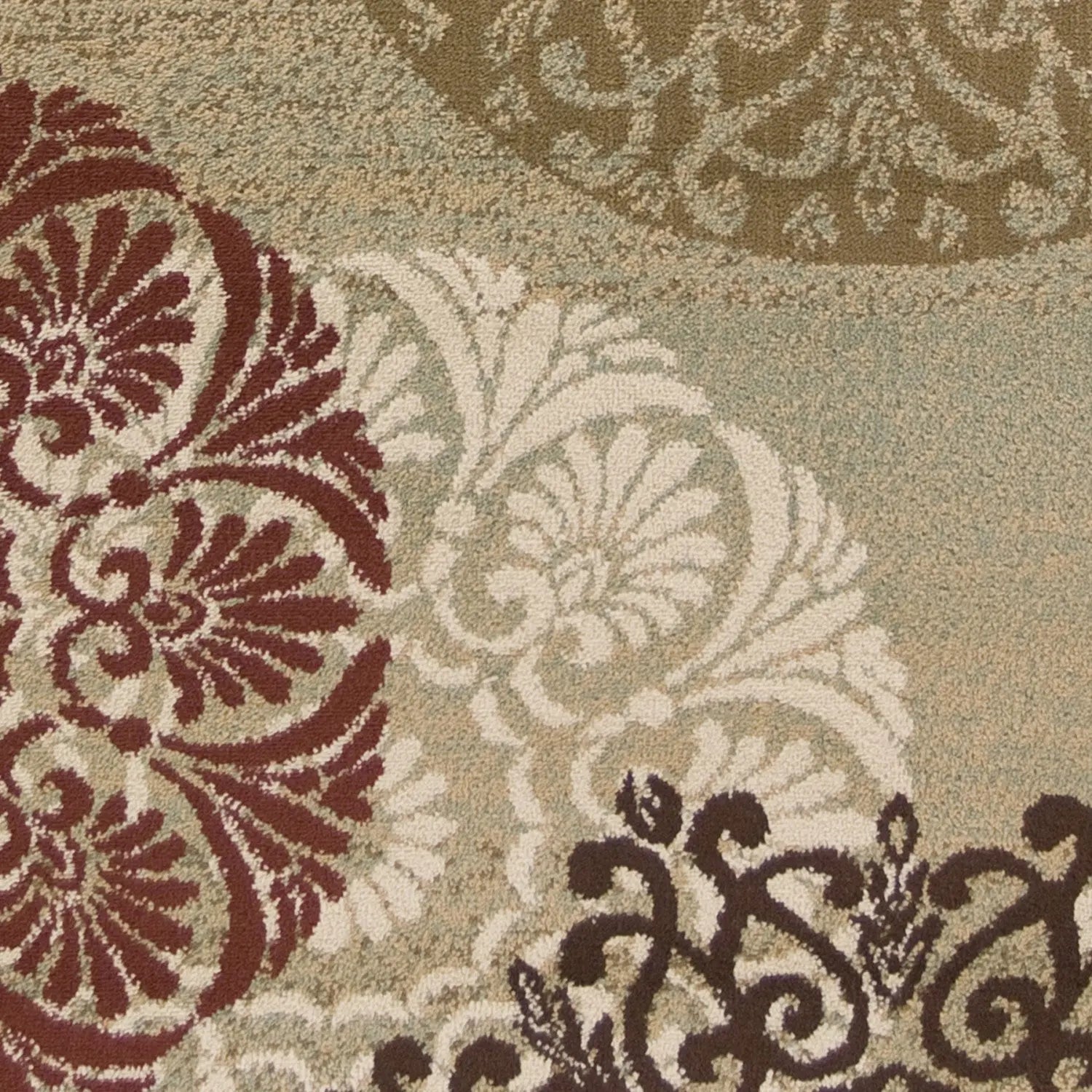 3' X 5' Sage Brown And Ivory Floral Medallion Area Rug Homeroots Home Decor