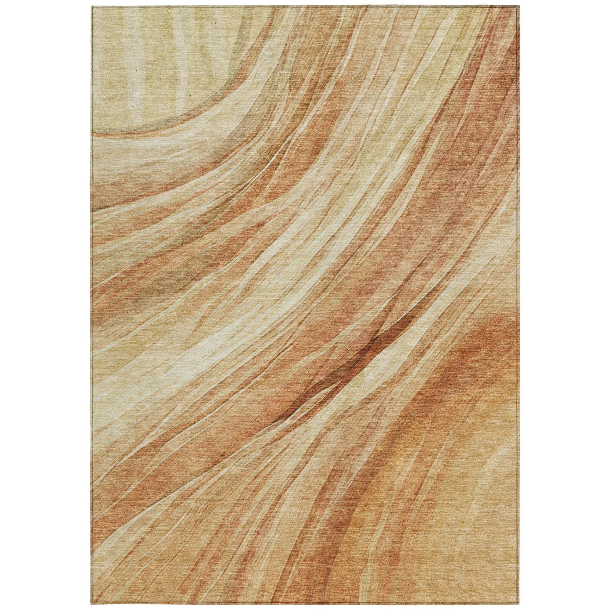 3' X 5' Salmon And Orange Abstract Washable Indoor Outdoor Area Rug Homeroots Outdoor