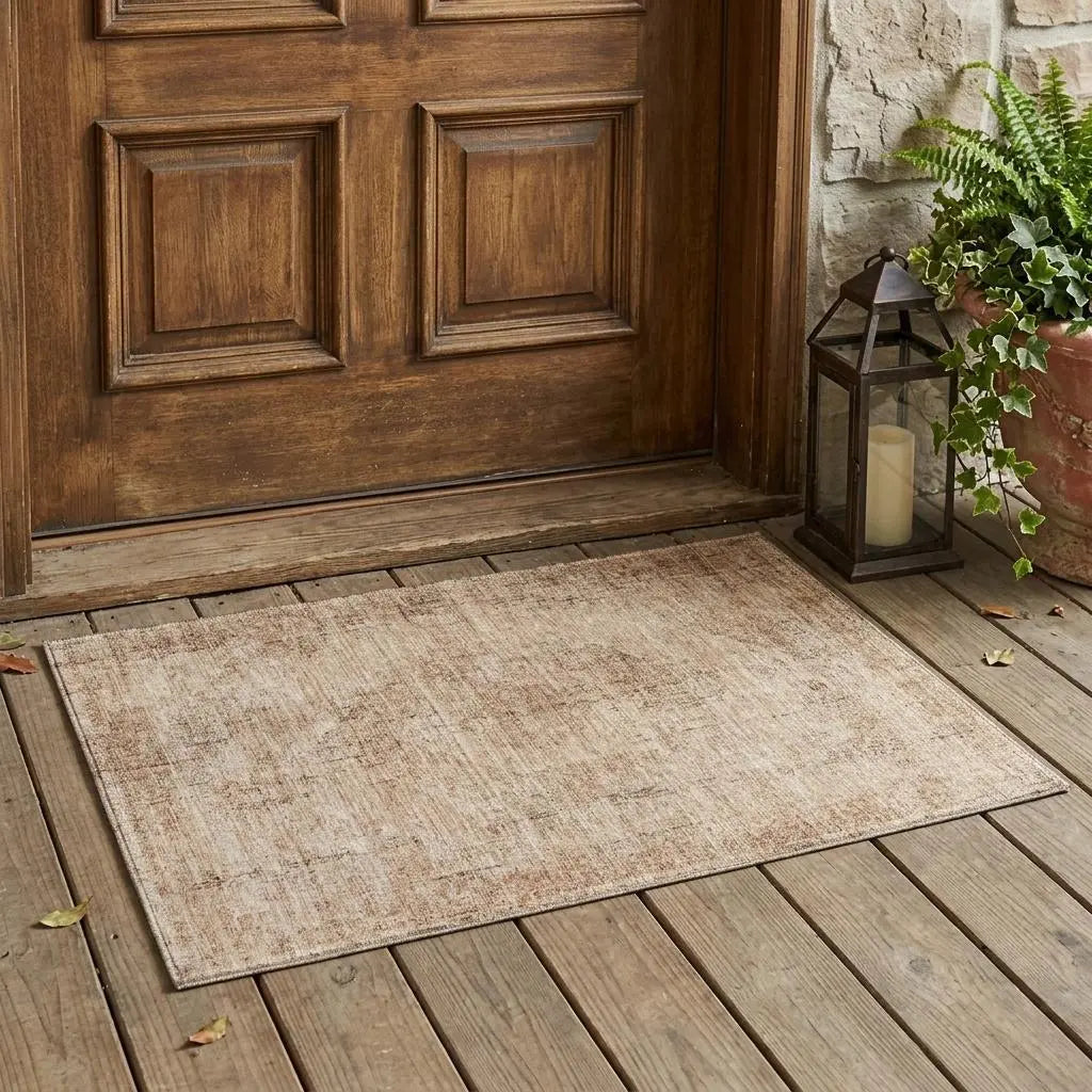 3' X 5' Salmon And Orange Oriental Washable Indoor Outdoor Area Rug Homeroots Outdoor