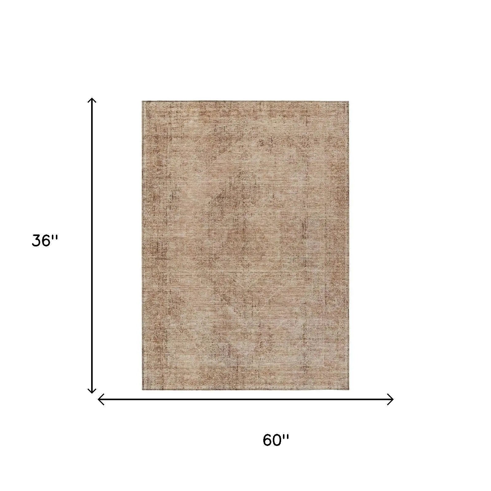 3' X 5' Salmon And Orange Oriental Washable Indoor Outdoor Area Rug Homeroots Outdoor
