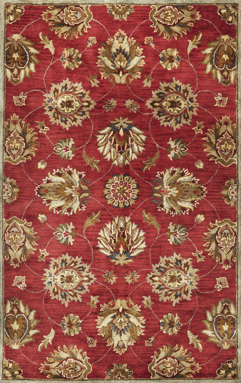 3' X 5' Sienna Gold And Green New Zealand Lambs Wool Floral Vines Hand Tufted Area Rug Homeroots Home Decor