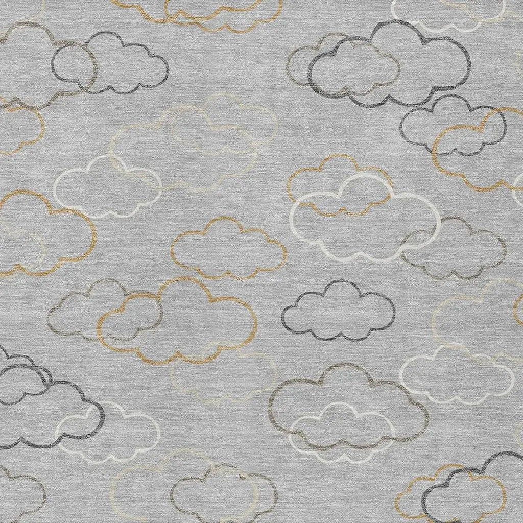 3' X 5' Silver And Beige Abstract Washable Indoor Outdoor Area Rug Homeroots Outdoor